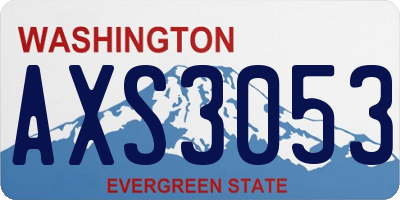 WA license plate AXS3053