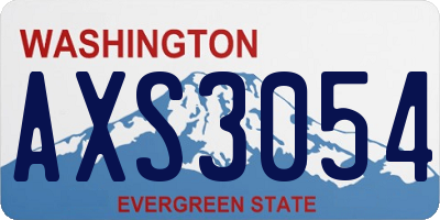 WA license plate AXS3054