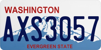 WA license plate AXS3057