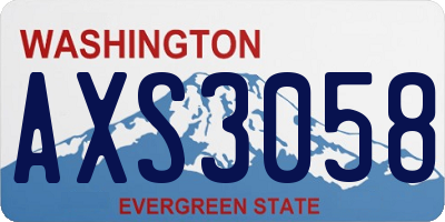 WA license plate AXS3058