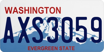 WA license plate AXS3059