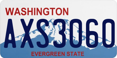 WA license plate AXS3060