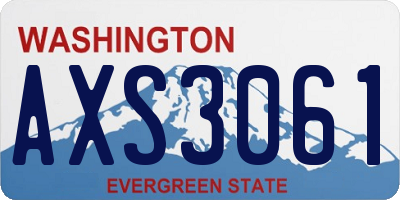 WA license plate AXS3061