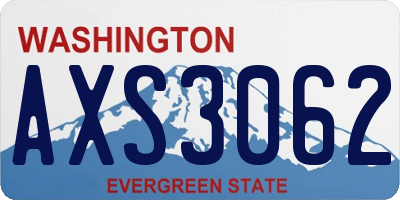 WA license plate AXS3062