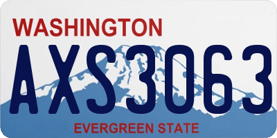 WA license plate AXS3063