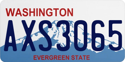 WA license plate AXS3065