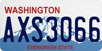 WA license plate AXS3066