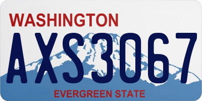 WA license plate AXS3067