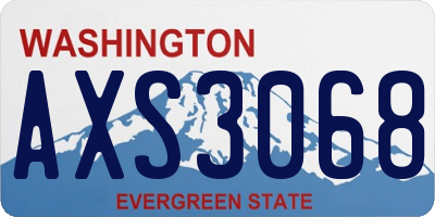 WA license plate AXS3068