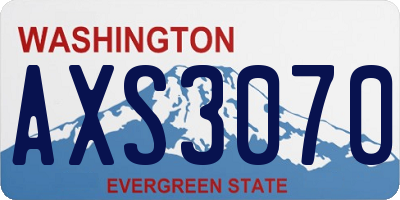 WA license plate AXS3070