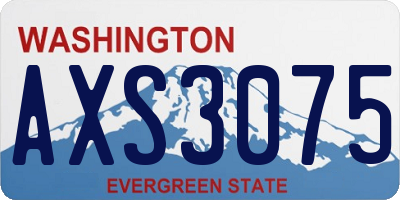 WA license plate AXS3075
