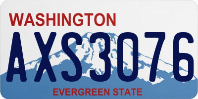 WA license plate AXS3076