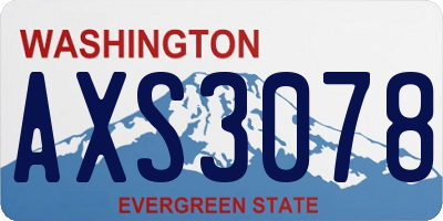 WA license plate AXS3078