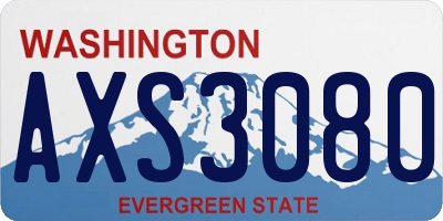 WA license plate AXS3080