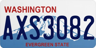 WA license plate AXS3082