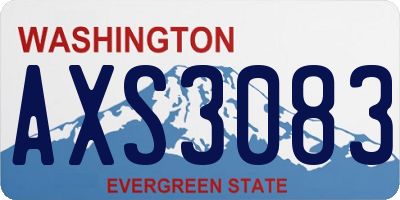WA license plate AXS3083