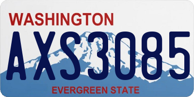 WA license plate AXS3085