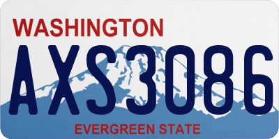 WA license plate AXS3086