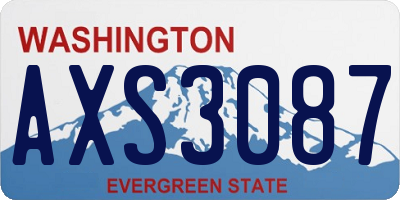 WA license plate AXS3087