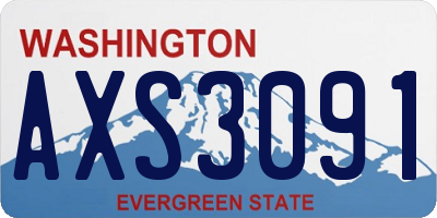WA license plate AXS3091