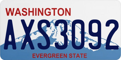 WA license plate AXS3092