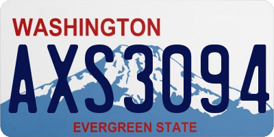 WA license plate AXS3094