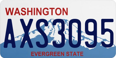 WA license plate AXS3095