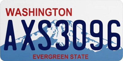 WA license plate AXS3096
