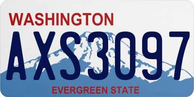 WA license plate AXS3097