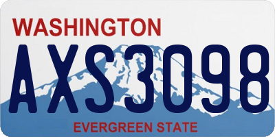 WA license plate AXS3098