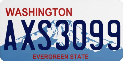 WA license plate AXS3099