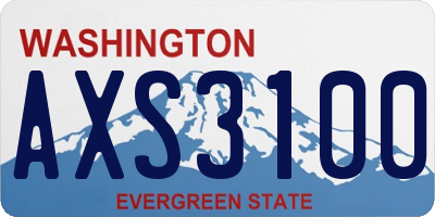 WA license plate AXS3100
