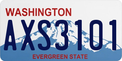 WA license plate AXS3101