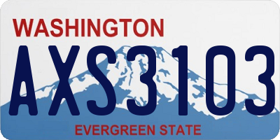 WA license plate AXS3103