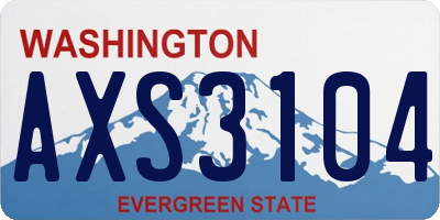 WA license plate AXS3104