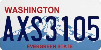 WA license plate AXS3105