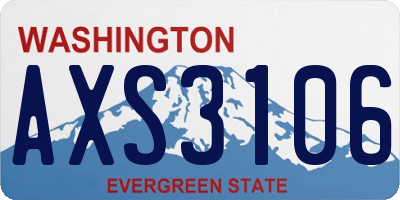 WA license plate AXS3106