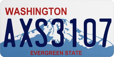 WA license plate AXS3107