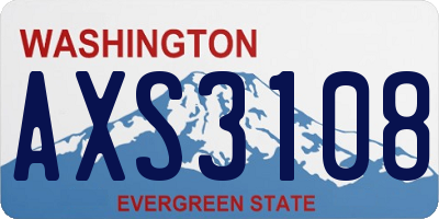 WA license plate AXS3108