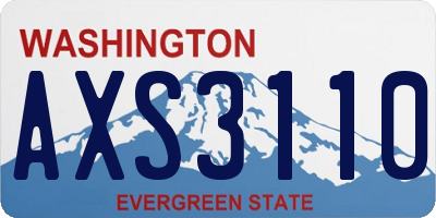 WA license plate AXS3110