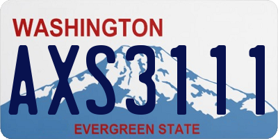 WA license plate AXS3111