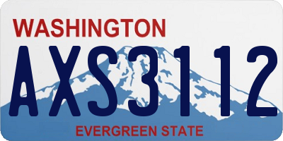 WA license plate AXS3112