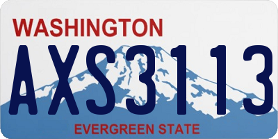 WA license plate AXS3113