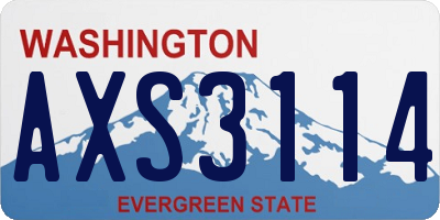 WA license plate AXS3114
