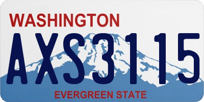 WA license plate AXS3115