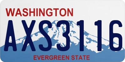 WA license plate AXS3116