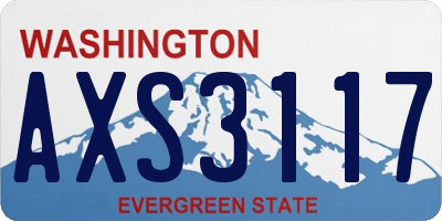 WA license plate AXS3117