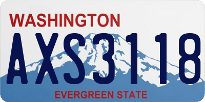 WA license plate AXS3118