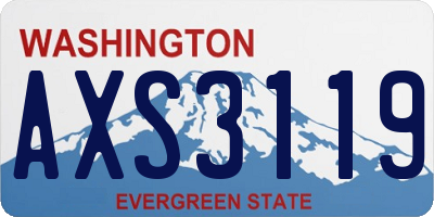 WA license plate AXS3119