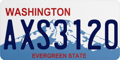 WA license plate AXS3120